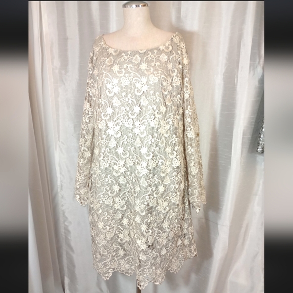 Polo Ralph Lauren Dresses & Skirts - Polo Ralph Lauren Lace Long Sleeve Wedding Dress, Gray,Bell Sleeve,Knee Lngth,16